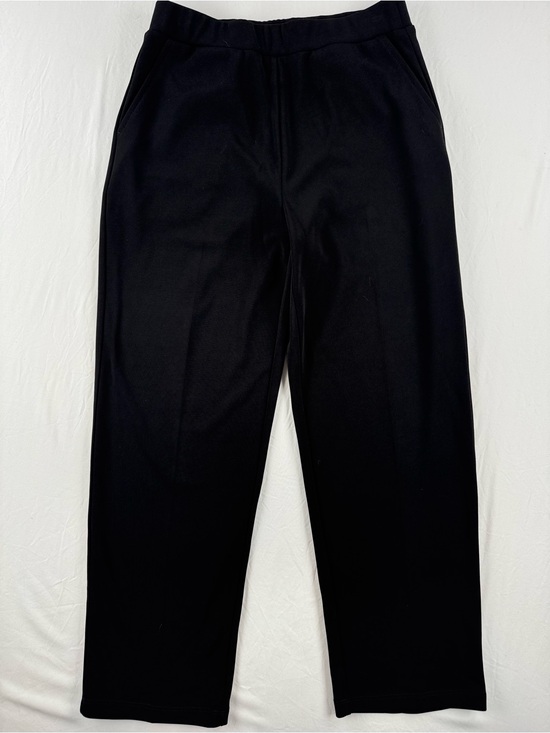 Susan Graver Pants - Susan Graver Pull On Elastic Waist Black Straight Leg Pants